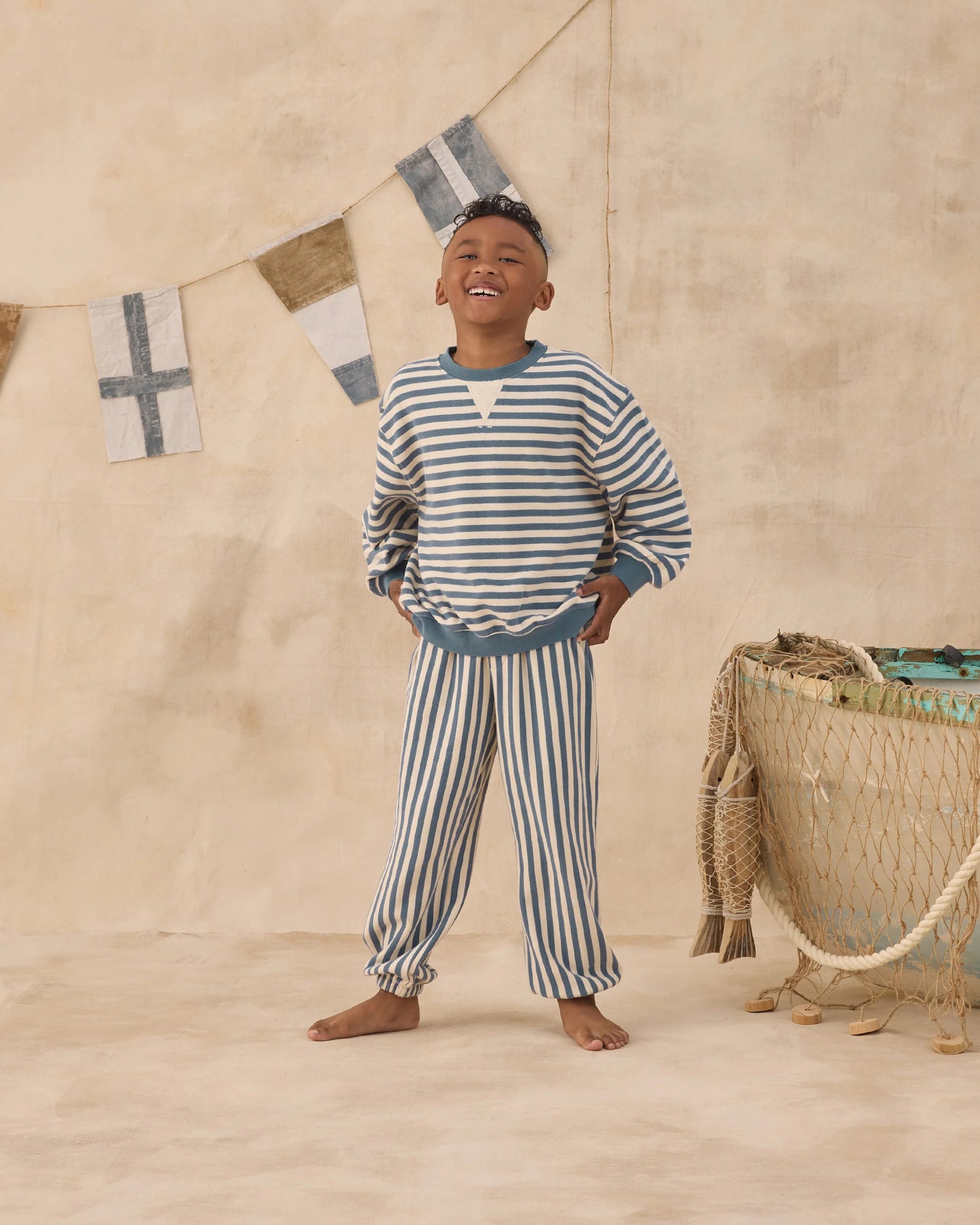 Relaxed Jogger in marine stripe