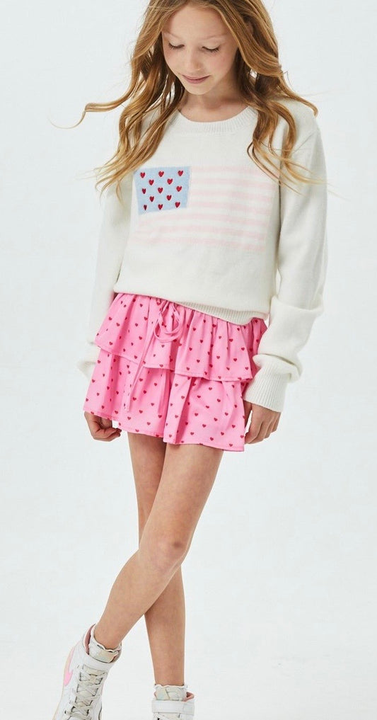Theme NYC - Tiegan White American Flag Sweater