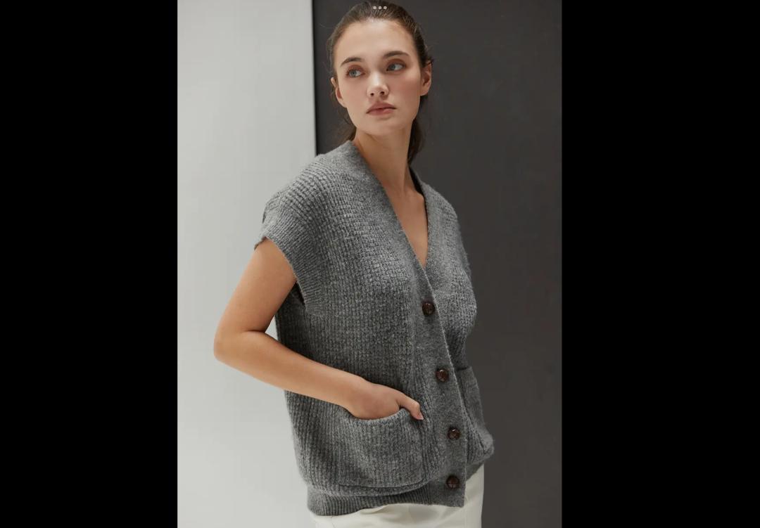 Kenzie Waffle Vest - Grey