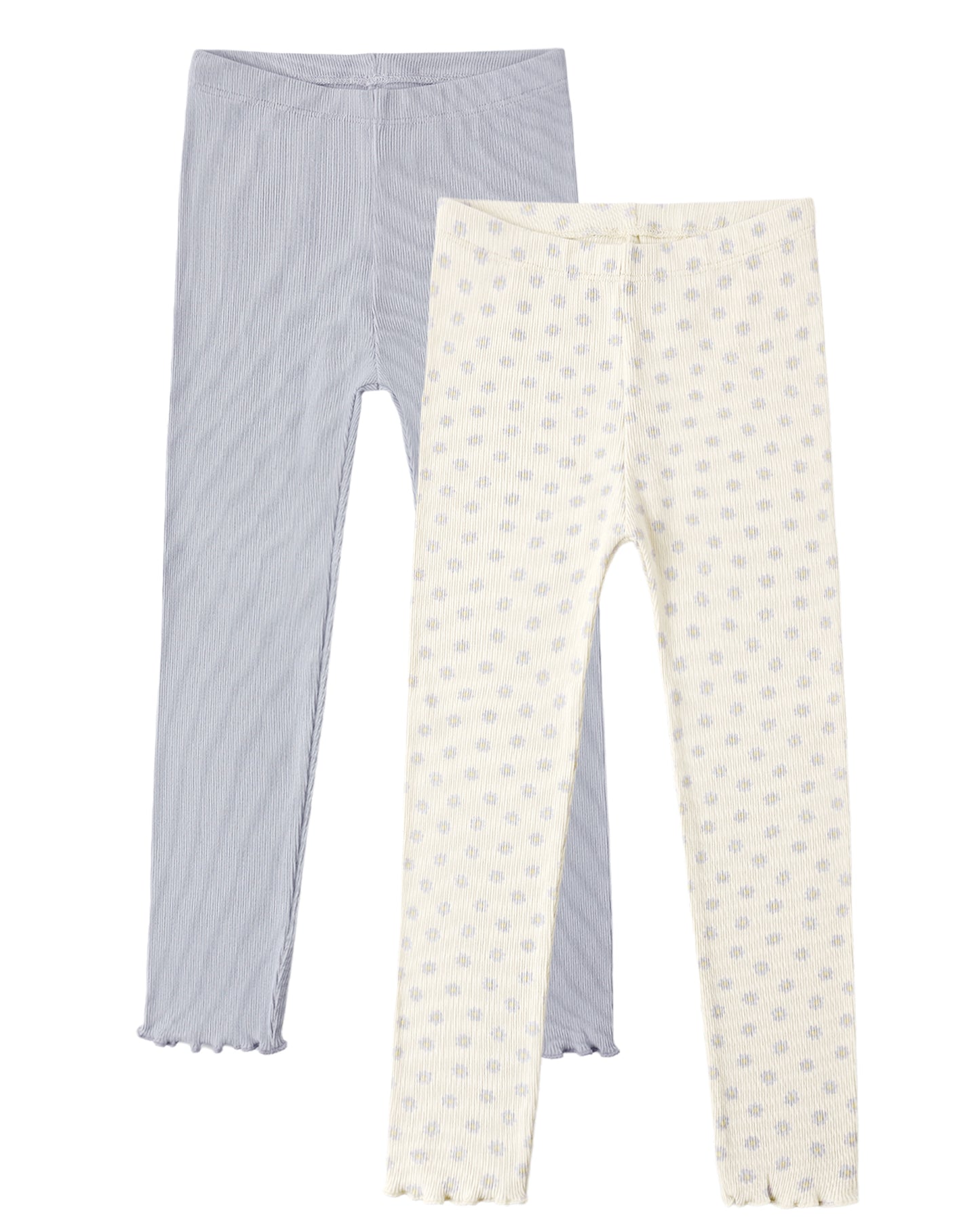Ribbed Legging Set - Natural/Periwinkle