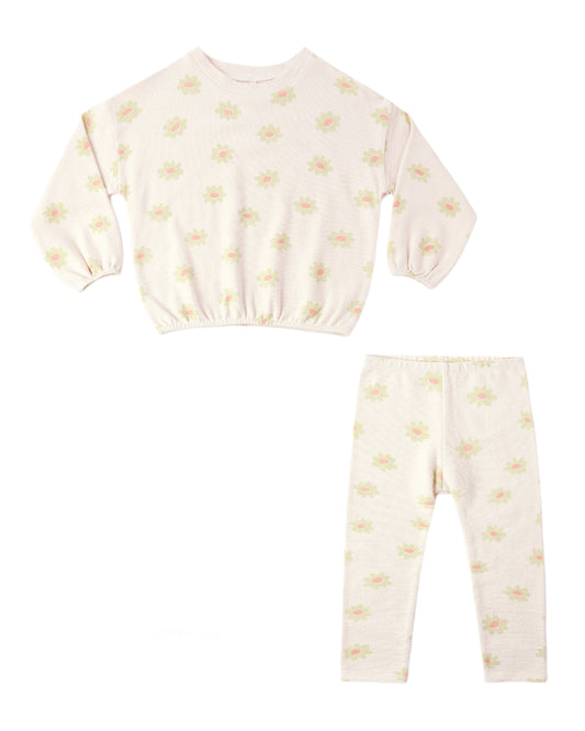 Spongey Knit Set in Yellow Daisy