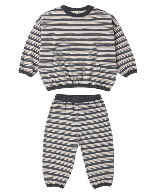 Relaxed Set Blue Stripe - Rylee + Cru
