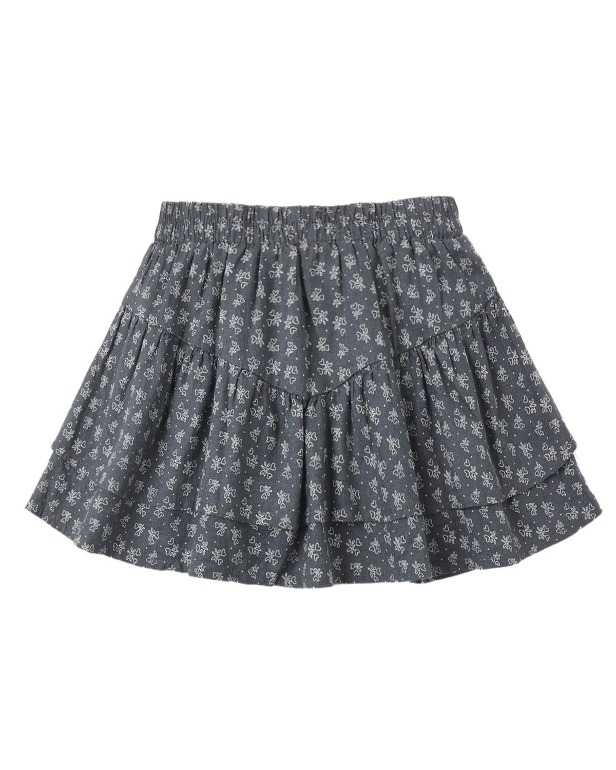 Heart Ditsy Print Tiered Mini Skirt | Rylee + Cru