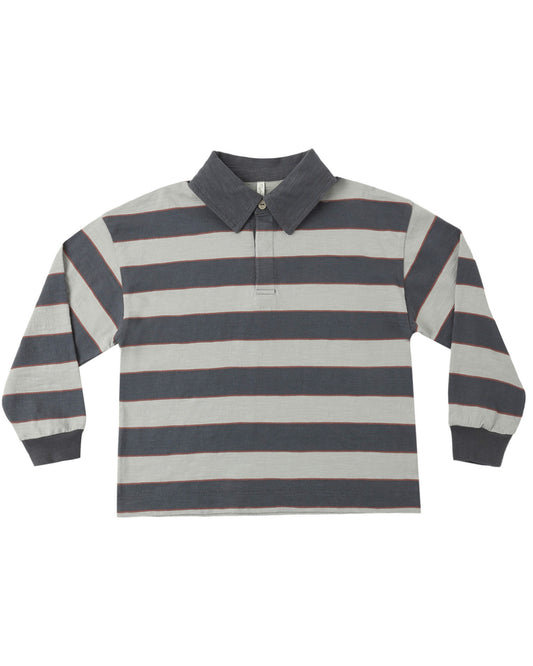 Rugby Polo Sage Stripe | Rylee + Cru