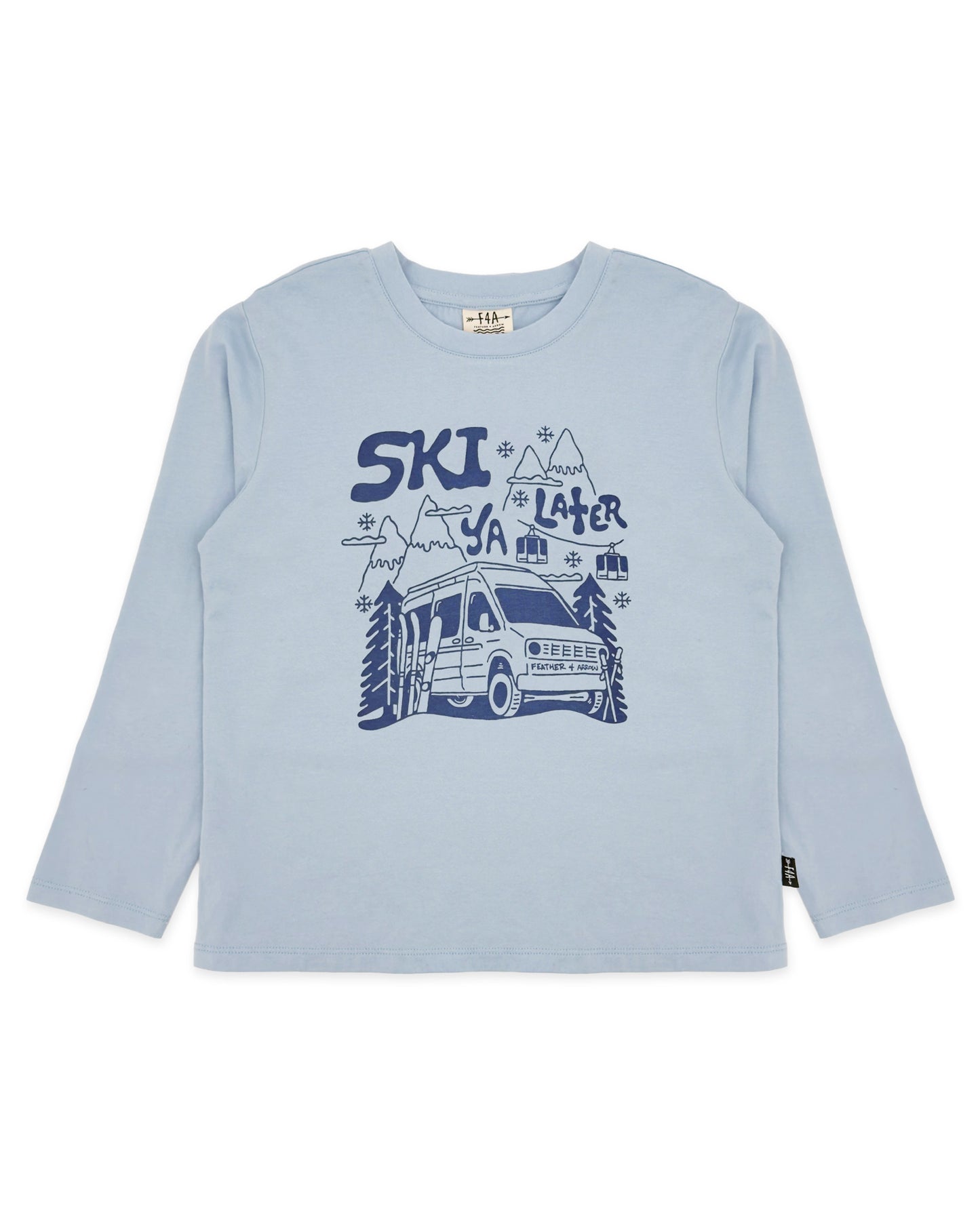 Ski Ya Later l/s tee in Blue - Feather 4 Arrow