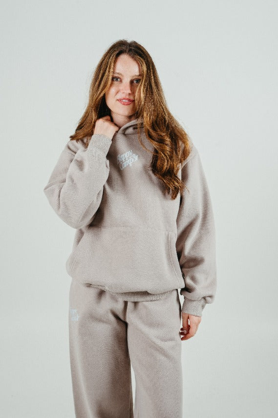 Puff Series Hoodie Taupe - Happy Camp3r