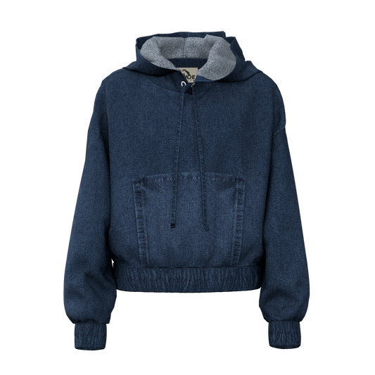Hoodie Sweatshirt Knit Denim - Jordache