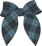 Long tall bow - blue tartan