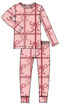kids bamboo PJ set - Pink Chicken