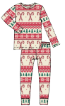 kids bamboo PJ set - Pink Chicken