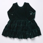 Pearl Dress in evergreen velour - Pink Chicken