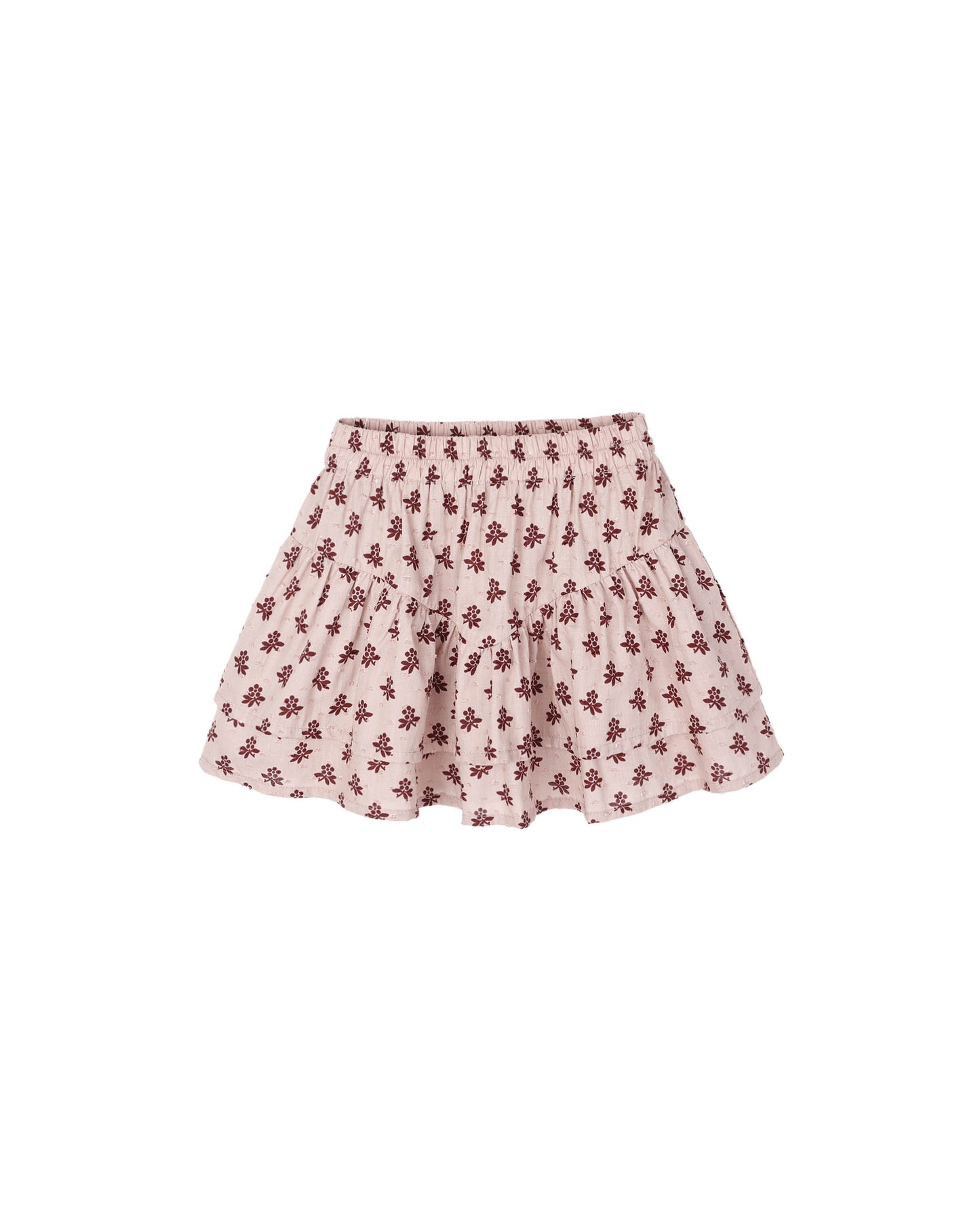 Tiered Mini Skirt in Blush Fleur - Rylee + Cru