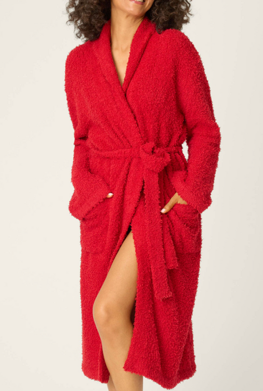Bundle up Boucle Robe in samba red - P.J. Salvage