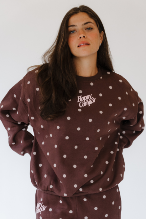 Cocoa Dot Crewneck - Happy Camp3r