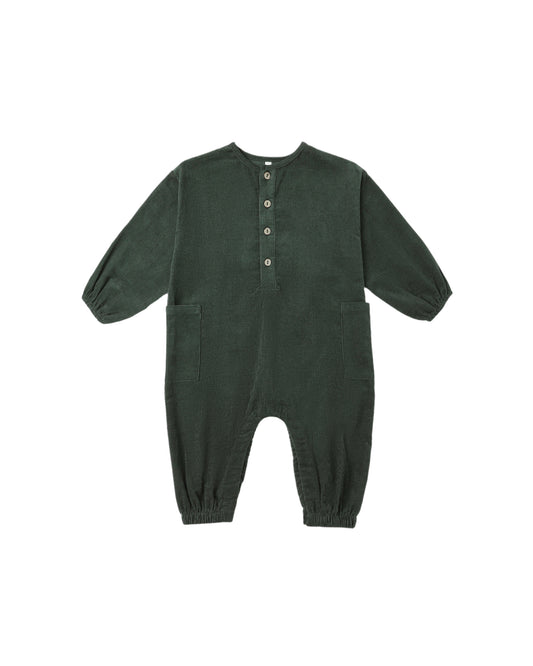 Relxed Woven Jumpsuit in Evergreen - Rylee + Cru