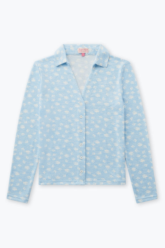 Ditsy Blue Mia Pajama Top - Happy Camp3r